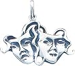 Sterling Silver Antiqued Comedy & Tragedy Charm