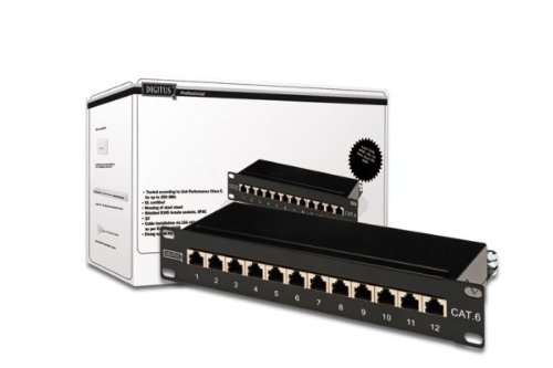 DN-91612S - - RJ-45 X 12 - Schwarz, RAL 9005