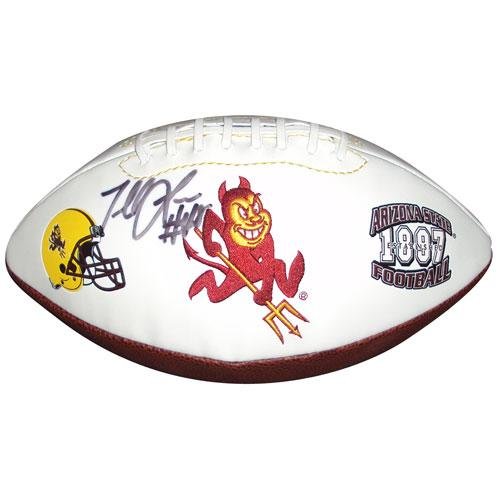 Terrell Suggs Autographed Arizona State Sun Devils Logo Football - Autographed College Footballs