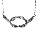 Dark Silver Tone Twisted Knot Necklace