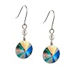 Aurora Borealis 12mm Round Swarovski Drop Sterling Silver Earrings -- Made In USA