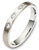 3mm contemporary white gold diamond wedding band ring (0.12cts diamonds 14K Gold)