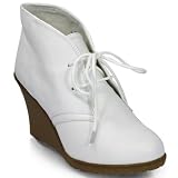 High Heel Wedge Damen Schn�rschuhe mit Keilabsatz JW191 White Gr. 41