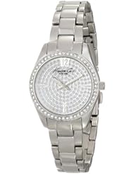 Kenneth Cole New York Womens KC4978 Classic Round Stone Dial Bezel Bracelet Watch