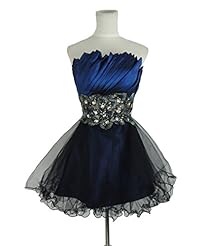 Tulle Feathers Crystal Lace-Up Beaded Cocktail Homecoming Dress/Prom Dress/Party Dress 