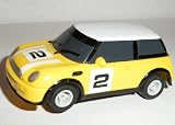 Micro Scalextric G2056 Yellow BMW Mini 1:64 Scale Slot Car