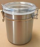 Oggi Stainless Steel Airtight Canister with Acrylic Lid Top - 6.25 inches x 5 inches