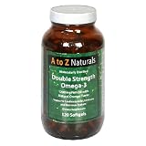 A to Z Naturals Double Strength Omega - 3, Fish Oil With Natural Orange Flavor, Softgels, 120 softgels