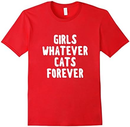 Men's Girls whatever cats forever shirt 3XL Red