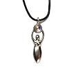 Wiccan Goddess with Moonstone Pewter Pendant with Corded Necklace