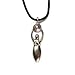 Wiccan Goddess with Moonstone Pewter Pendant with Corded Necklace