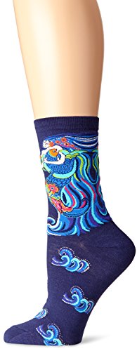 K. Bell Socks Women's Laurel Burch Dancing Mermaids Crew, Navy, 9-11