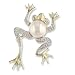 14K White Gold Diamond & Pearl Frog Pin