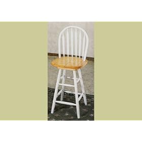 Arrow Back Windsor 24 Inch Natural White Swivel Stool by Coaster Home Furnishings