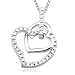 Sterling Silver Cubic Zirconia Interlocking Hearts Pendant, 18