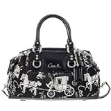 Coach Signature Horse Carriage Large Ashley Sabrina Satchel Bag Purse Tote 15653 Black