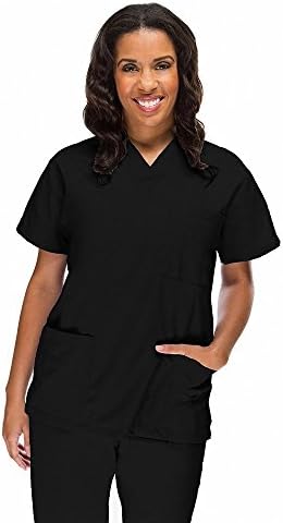 Allstar Uniforms Women's V-Neck 3 Pocket Scrub Top XXX-Large Black