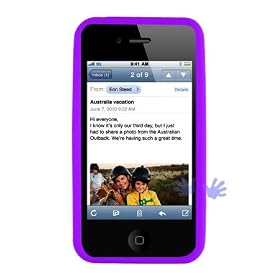 GTMax Purple Soft Rubber Silicone Skin Cover Case for Apple iPhone 4 4G 16GB / 32GB 4th Generation