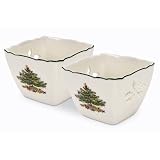 Spode Christmas Tree Pierced Votives with Tea Lights, Set of 2