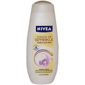 Nivea Touch Of Sparkle Cream Oil Body Wash ,Diamond Powder & White Calla Blossom, 16.9-Ounce Bottles (Pack of 3)