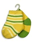 Mak the Yak - Newborn Baby Boys Bootie Sock 2-Pack, Yellow, Green (Size 6-12Months)