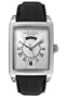 Men's Pontos Rectangulaire Automatic Full Day and Date Black Leather