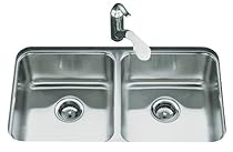 Hot Sale KOHLER K-3350-NA Undertone Double Equal Undercounter Kitchen Sink