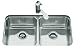 KOHLER K-3350-NA Undertone Double Equal Undercounter Kitchen Sink