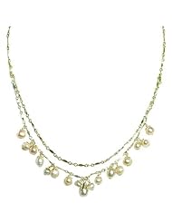 Sterling Silver Imitation Round Pearl Necklace 16"