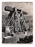 Cleopatra's Needle: the Machinery for Placing the Obelisk in Position on the Thames Art Giclee Poster Print by English School, 18x24