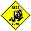 JAZZ ZONE music style dance sax joke sign