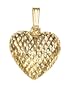 14k Yellow Gold Diamond-cut Pierced Heart Charm