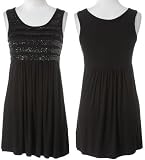 ROMEO & JULIET Sequin Striped Jersey Babydoll Dress