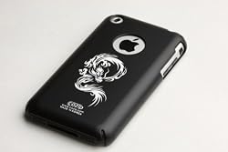 Apple iPhone Soft Polycarbonate Slim fit Case - Black with Dragon Tattoo (Cozip Brand) Made in Korea