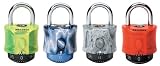 Master Lock Titanium 1-7/8-Inch Combination Translucent Padlock in Red, Green, Blue or Orange, 1-Pack #2051XD