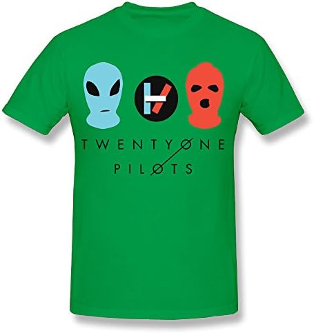 Short Sleeve Twenty One Pilots Skull Male Tshirts ForestGreen
