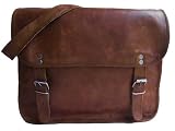 Zoom Produkt-Bild: Leder Umh&auml;ngetasche Vintage Schule College Ledertasche Mittelgro&szlig; Neu M2