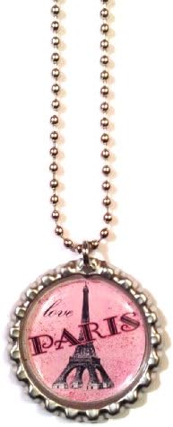 I Love Paris - Flattened Bottlecap Necklace
