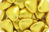 Italian Chocolate Large Heart Dragees Metalic Gold 200g bag