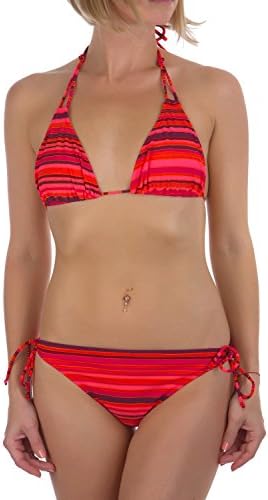 Nolita Authentic Women Triangle Bikini Two Piece Red Non-Padded Swimwear Set L