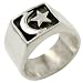 Inlayed Moon & Star - Sterling Silver Ring