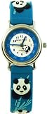 Gone Bananas - Pandas Love Bamboo Analog Kids' Watch with Animated Panda Second Hand and Blue Band - Ages 6+