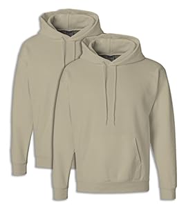 Hanes P170 Mens EcoSmart Hooded Sweatshirt 2XL Sand (Pack of 2)