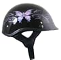 DOT Glossy Black Purple Butterfly Women's Helmet