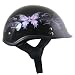 DOT Glossy Black Purple Butterfly Women's Helmet - Size : Small