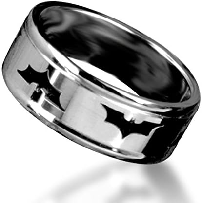 LUCKYFAN Batman Titanium Stainless Steel Fashion Womens Mens Band Ring