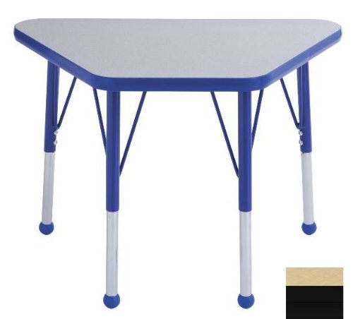 Early Childhood Resource ELR-14118-MBBK-TB 18 in. x 30 in. Maple Adjustable Learning Table with Black Edge and Toddler Leg Ball Glides