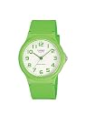 Casio Mens Watch MQ-24CC-3BEF with White Analogue Dial and Green Resin Strap