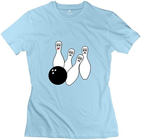ZLSJ Women's Tees Bowling Size L SkyBlue