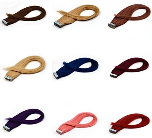 Arison Hair Tape In Human Hair Extensions 16 18 20 22 24 Inches Straight Remy Hair Skin Weft Extensions 20pcs Pack 30-70 Gram(16inch, #1 Jet Black)